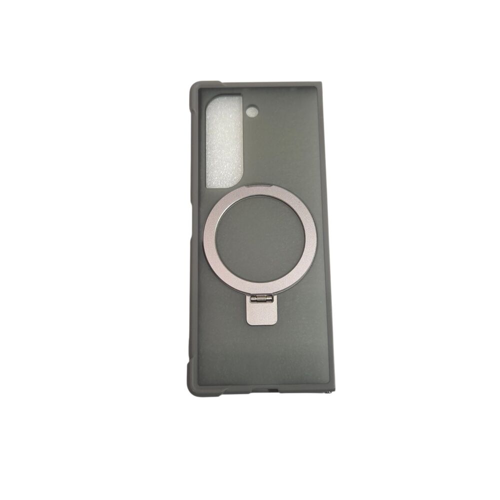 Gray Folding Phone Case for Samsung Galaxy Z Fold 6 Magnetic Ring Stand